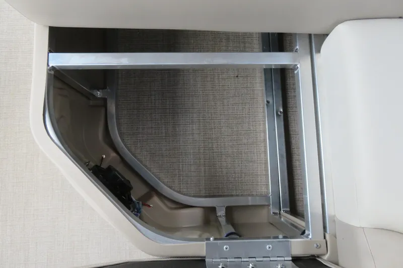 Slide: The Image of Interior view of Avalon 2385 Venture 85 Rear Fish, showcasing seating structure details. - 60