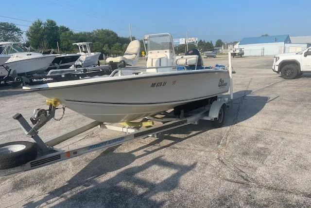Slide: The Image of 2005 Carolina Skiff Sea Chaser 1800 on trailer in a boatyard. - 2