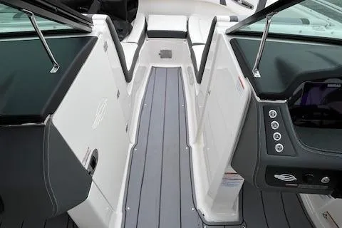 Slide: The Image of 2023 Chaparral 247 SSX boat interior with sleek design and modern controls. - 15