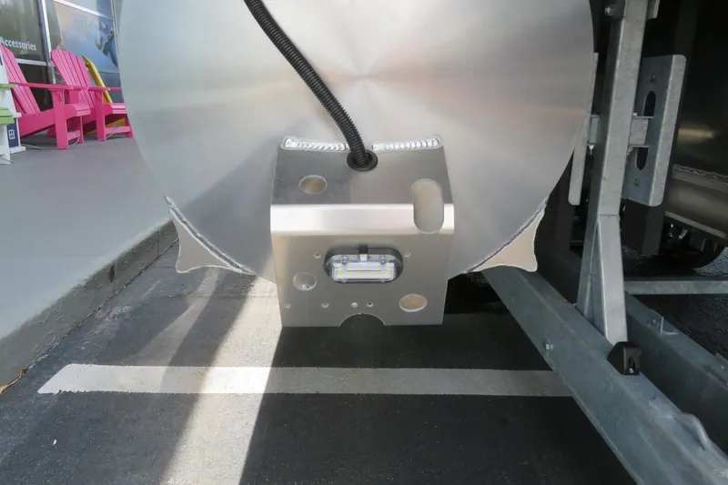 Slide: The Image of Close-up of Avalon 2385 LSZ Quad Lounger pontoon detail, Sarasota, FL, 2026 model. - 15