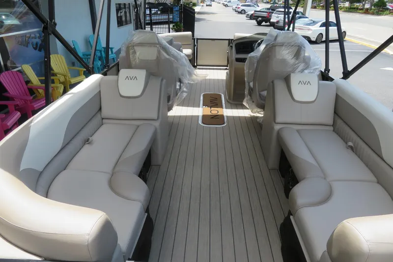 Slide: The Image of 2026 Avalon 2385 LSZ Quad Lounger luxury tri-toon interior with plush seating, Sarasota, FL. - 41