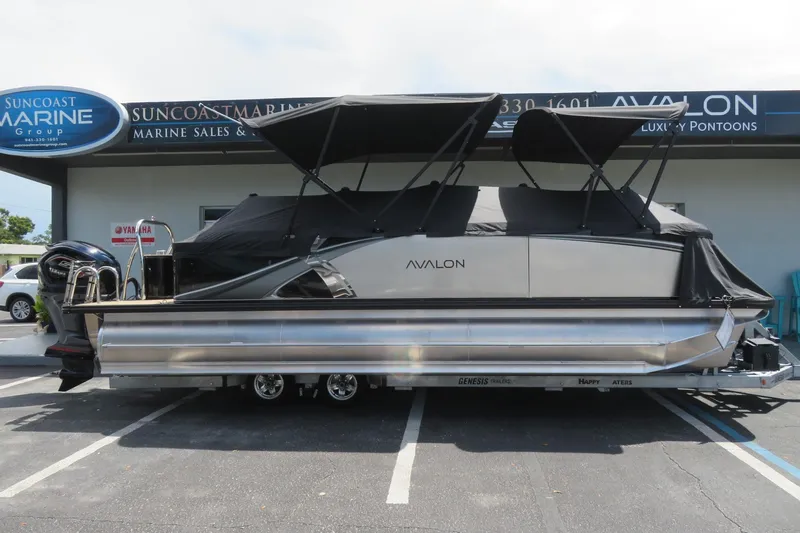 Slide: The Image of 2026 Avalon 2385 LSZ Quad Lounger luxury tri-toon at Suncoast Marine, Sarasota, FL. - 9