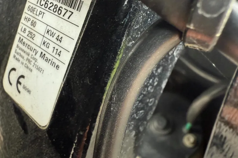 Slide: The Image of Close-up of a Mercury Marine engine label on a 2021 Ranger RT178 boat. - 18