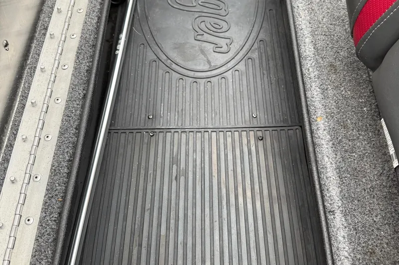 Slide: The Image of 2021 Ranger RT178 boat interior with rubber mat and carpeted flooring. - 7
