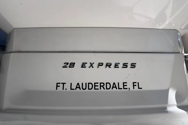 Slide: The Image of 2015 Regal 28 Express boat, Ft. Lauderdale, FL, rear view. - 13