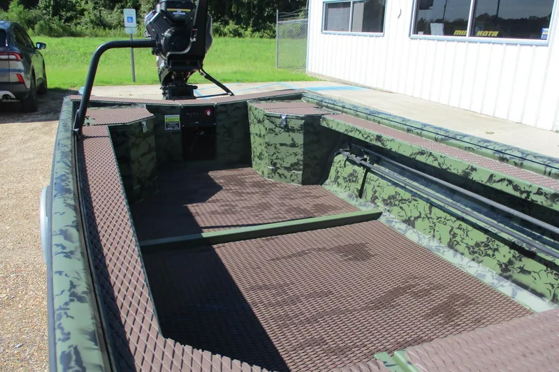 Slide: The Image of 2026 Gator Tail 1854 Extreme boat with camo interior and powerful motor. - 7