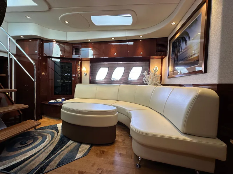 Slide: The Image of Luxurious interior of 2009 Sea Ray 60 Sundancer yacht with elegant seating and modern decor. - 20