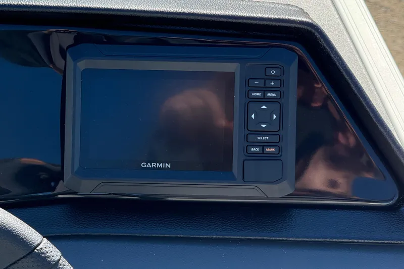 Slide: The Image of Garmin display on 2026 Bennington 168 SF Electric boat dashboard. - 17