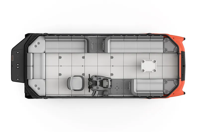 Slide: The Image of Manufacturer Provided Image: Top view of 2023 Sea-Doo Switch Cruise 21 pontoon boat interior layout. - 2