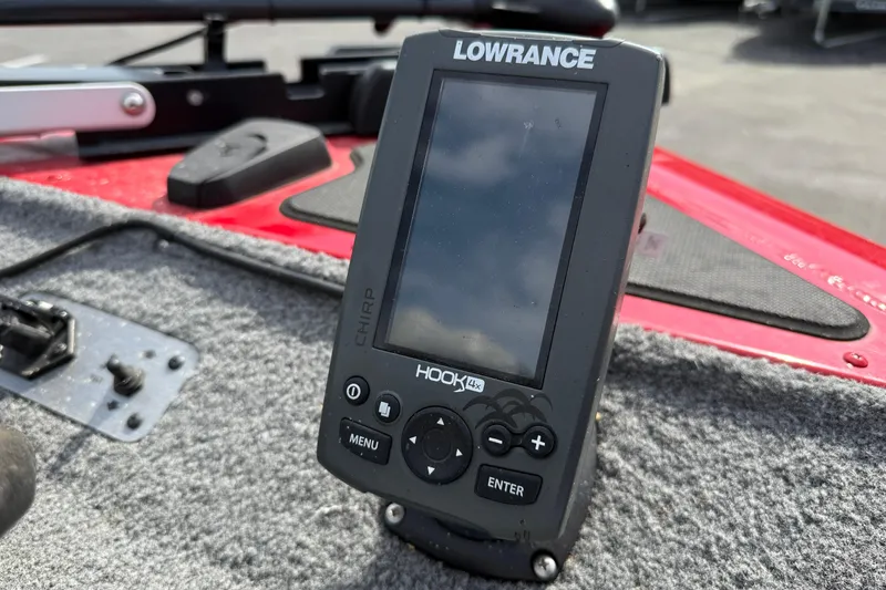 Slide: The Image of Lowrance fish finder on 2018 Tracker Pro Team 175 TXW boat dashboard. - 5