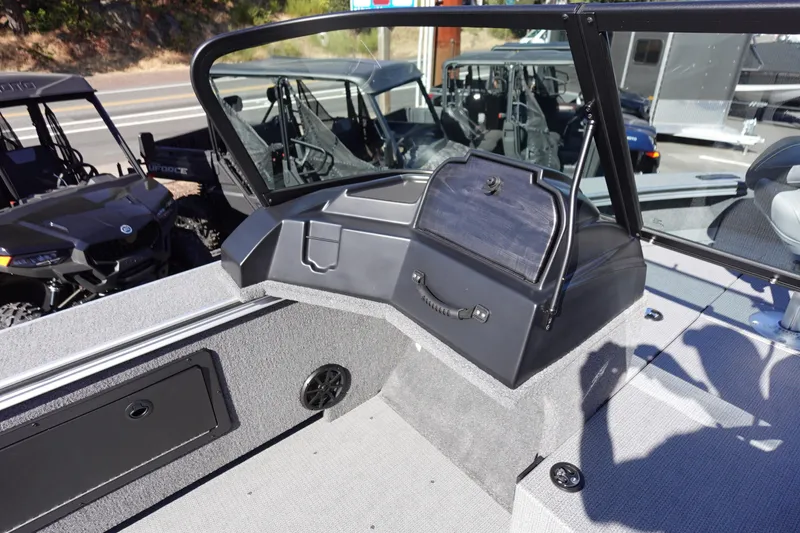 Slide: The Image of 2025 G3 Angler V1750SF boat interior with dashboard and seating area. - 21