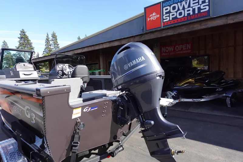 Slide: The Image of 2025 G3 Angler V1750SF boat with Yamaha motor at Hood River Power Sports. - 5
