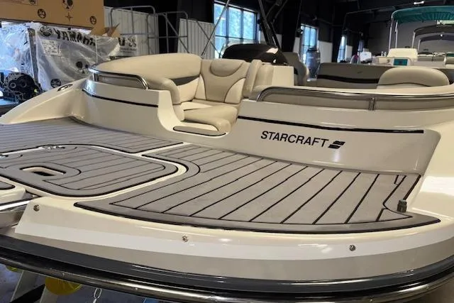 Slide: The Image of 2022 Starcraft Starstep 221 boat with sleek deck and comfortable seating. - 12
