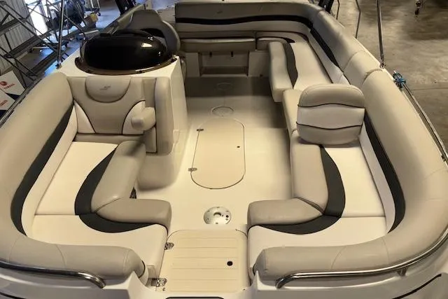 Slide: The Image of 2022 Starcraft Starstep 221 boat interior with spacious seating and modern design. - 29