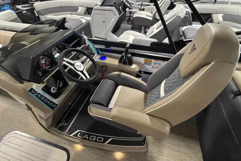 Slide: The Image of Luxurious 2026 Viaggio Z24U boat interior with modern steering and comfortable seating. - 11
