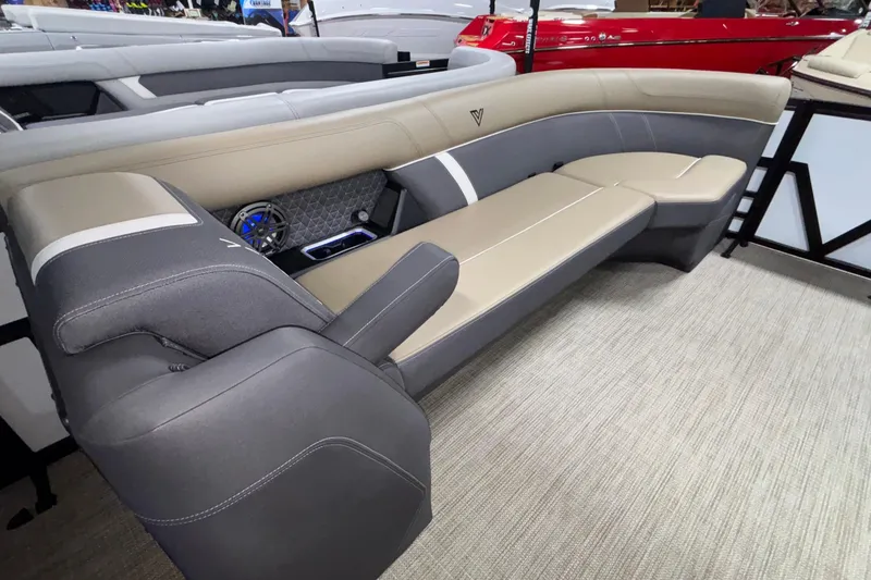 Slide: The Image of Luxurious seating in 2026 Viaggio Z24U boat, featuring modern design and premium materials. - 18