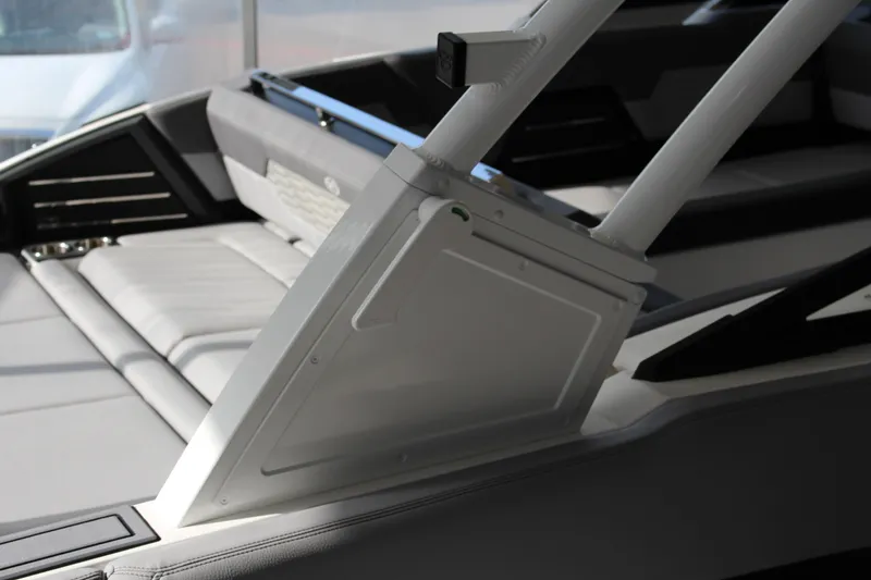 Slide: The Image of Interior of 2025 Cobalt R8 boat with sleek seating and modern design. - 25