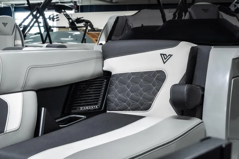 Slide: The Image of Luxurious interior of 2026 Viaggio D22U boat with stylish seating and modern design. - 13