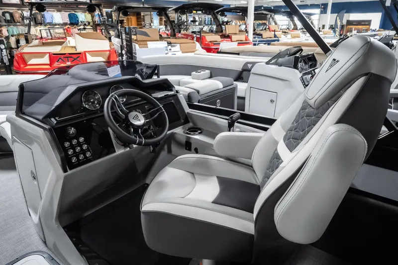 Slide: The Image of 2026 Viaggio D22U boat interior with modern steering console and luxurious seating. - 20