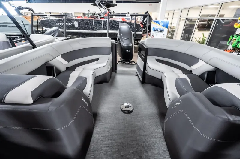 Slide: The Image of 2026 Viaggio D22U boat interior with sleek seating and modern design. - 25