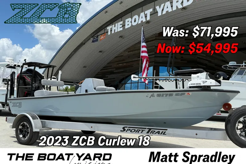 Slide: The Image of 2023 ZCB Curlew 18 boat on sale at The Boat Yard, priced at $54,995. - 1