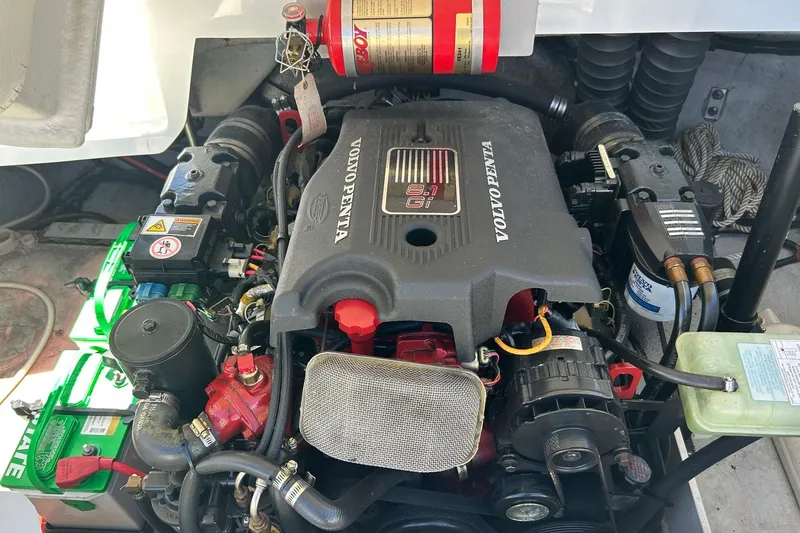 Slide: The Image of Volvo Penta engine in 2001 Cobalt 227 boat, featuring 8.1 Gi model. - 19
