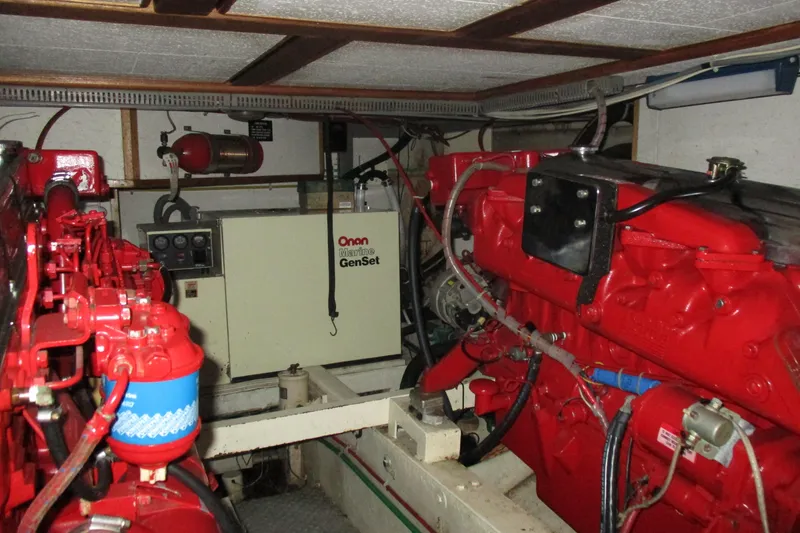 Slide: The Image of Engine room of 1986 Ocean Alexander 40 Double Cabin with Onan Marine GenSet. - 38