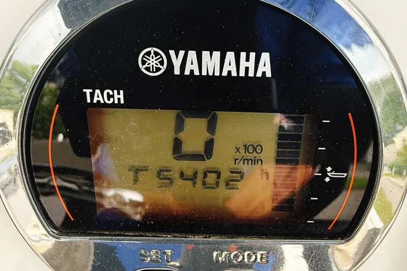 Slide: The Image of Yamaha tachometer display on 2016 Robalo R222 Center Console boat. - 9
