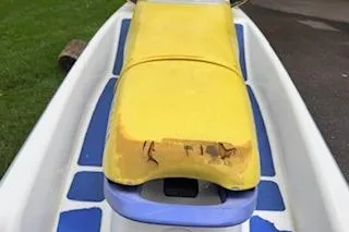 Slide: The Image of 1996 Yamaha WaveRunner 650 Waverunner III with yellow seat and blue accents. - 6