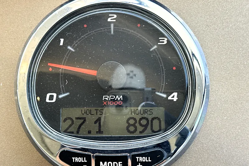 Slide: The Image of Interior view of 2016 Prestige 550 yacht cockpit with waterfront cityscape. - 45