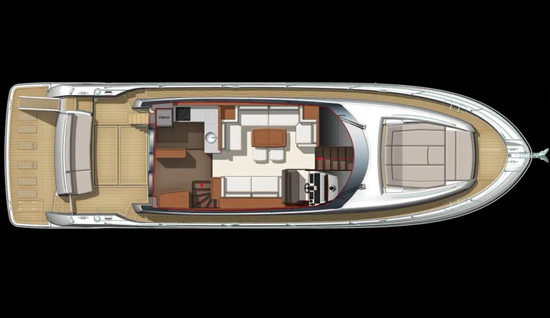 Slide: The Image of Luxurious interior of 2016 Prestige 550 yacht with bed, seating area, and TV. - 65