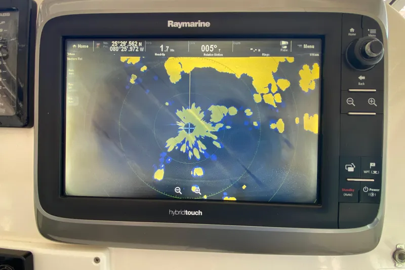 Slide: The Image of Raymarine navigation display on 2006 Pursuit 3480 Drummond Island Runner boat. - 28