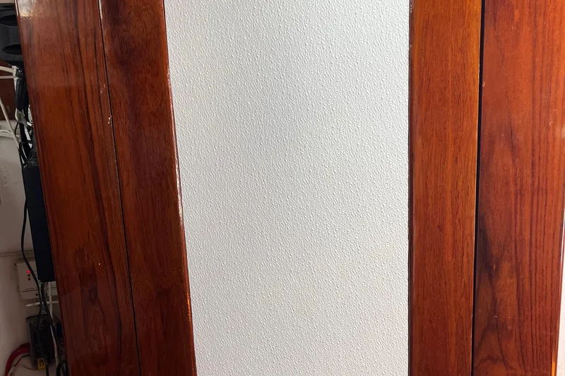 Slide: The Image of Polished wooden paneling on a 1978 Morgan 415 interior. - 29