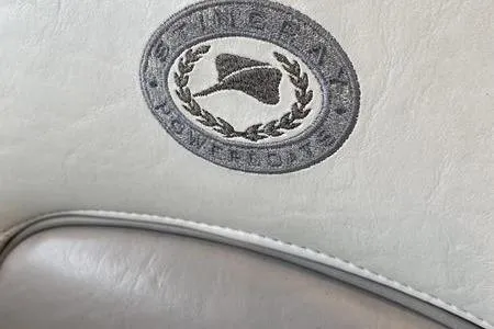 Slide: The Image of Embroidered Stingray logo on 2007 Stingray 195FX boat upholstery. - 14