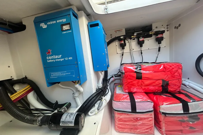 Slide: The Image of Electrical system and safety equipment in 2023 Tiara Yachts 38 LS boat. - 21