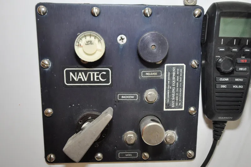 Slide: The Image of Navtec control panel on 1986 Hinckley Sou'wester 51 sailboat with Garmin device. - 27