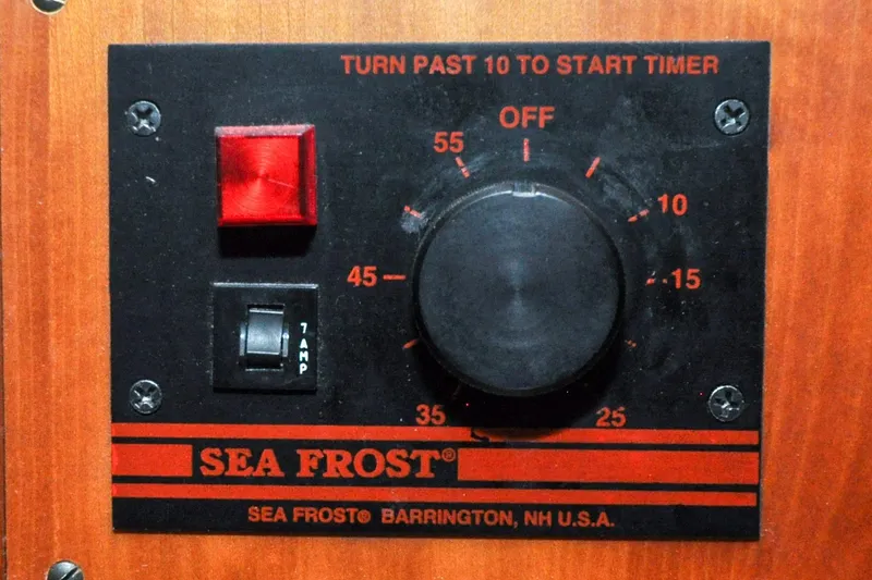 Slide: The Image of Sea Frost timer control panel on 1986 Hinckley Sou'wester 51 yacht. - 85