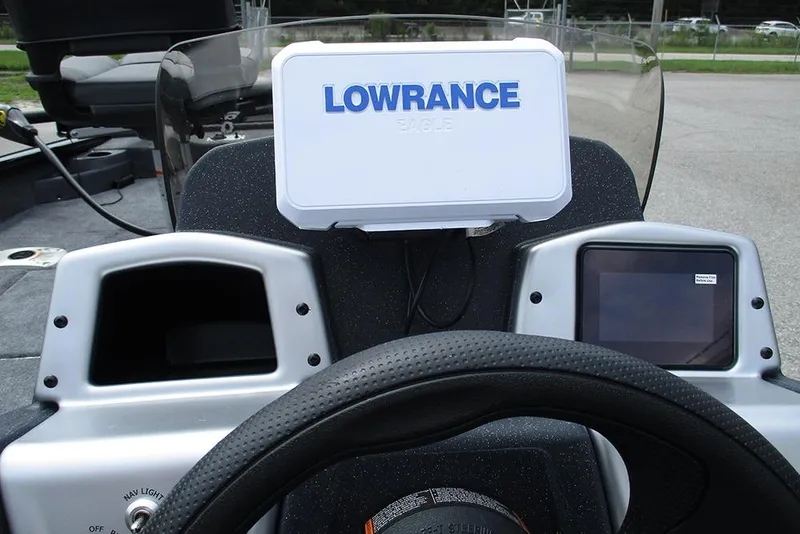 Slide: The Image of 2026 Tracker Pro Team 175 Crappie Edition dashboard with Lowrance Eagle fish finder. - 24