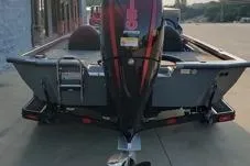 Slide: The Image of 2026 Vexus AVX1980 boat on trailer, rear view with outboard motor. - 10