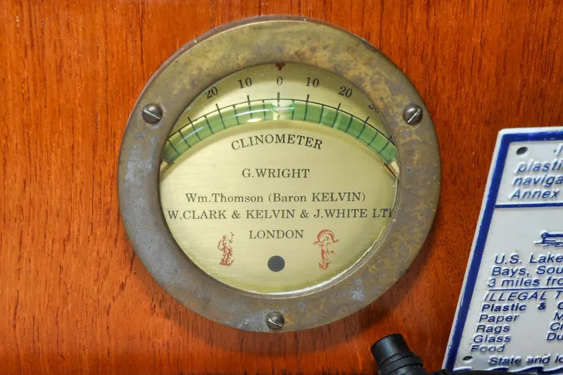 Slide: The Image of Clinometer on 1984 Sabre 38 MKI sailboat, featuring vintage nautical design. - 42