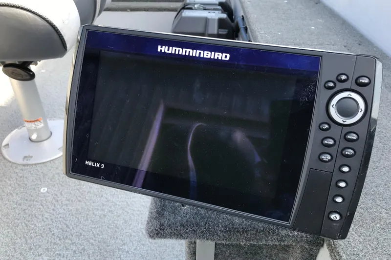 Slide: The Image of Humminbird Helix 9 fish finder on 2013 Lund 1600 Fury Tiller boat. - 7