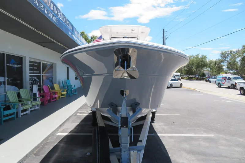 Slide: The Image of 2025 Sea Fox 268 Commander boat on trailer at Sarasota dealership. - 11