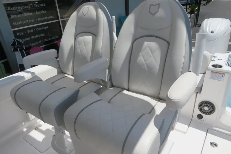 Slide: The Image of Luxury seating on 2025 Sea Fox 268 Commander boat, Sarasota, FL. Twin Yamaha F200s. - 28