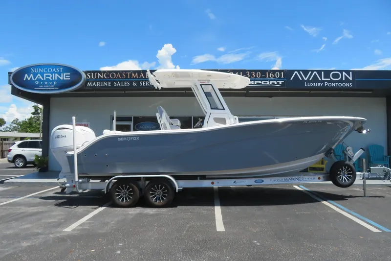 Slide: The Image of 2025 Sea Fox 268 Commander boat with twin Yamaha F200s at Suncoast Marine, Sarasota, FL. - 3