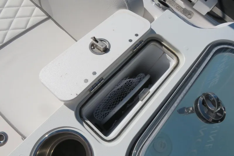 Slide: The Image of Storage compartment on 2025 Sea Fox 268 Commander boat, featuring sleek design and functionality. - 40