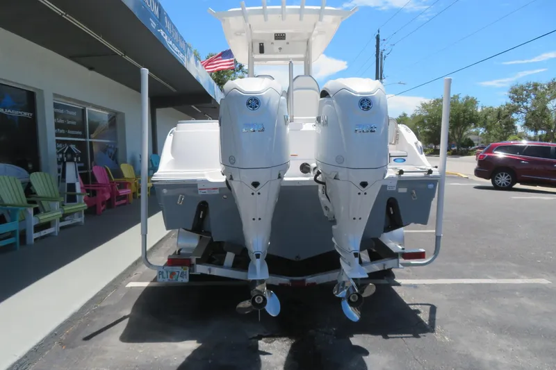 Slide: The Image of 2025 Sea Fox 268 Commander with twin Yamaha F200 engines, parked in Sarasota, FL. - 6