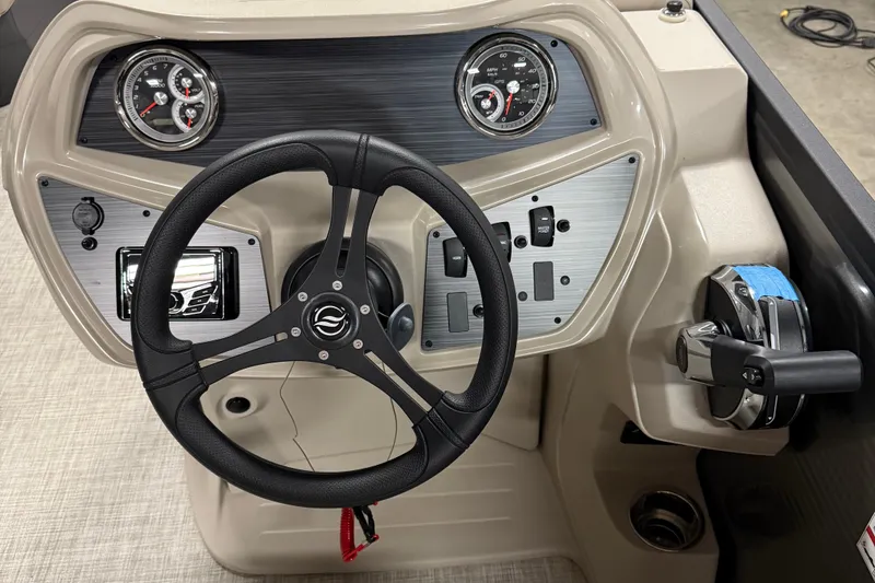 Slide: The Image of Boat deck with ladder and outboard motor, Flagship F22CU, 2025 model. - 8