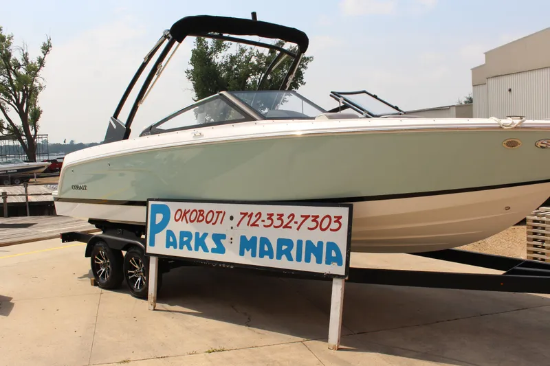 Slide: The Image of 2025 Cobalt CS23 boat on trailer at Parks Marina, Okoboji. - 49