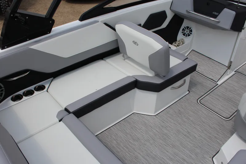 Slide: The Image of 2025 Cobalt CS23 boat interior with sleek seating and modern design. - 7