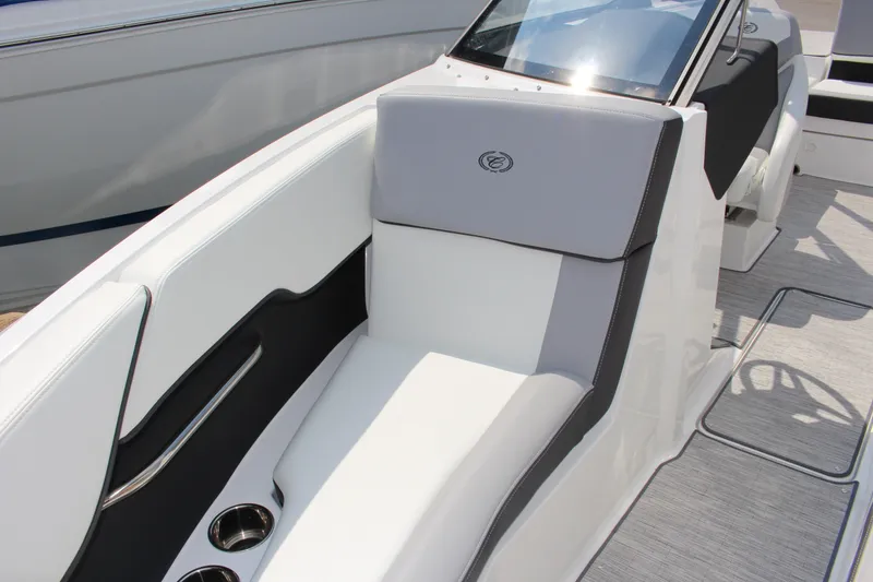 Slide: The Image of 2025 Cobalt CS23 boat interior with sleek seating and modern design. - 7